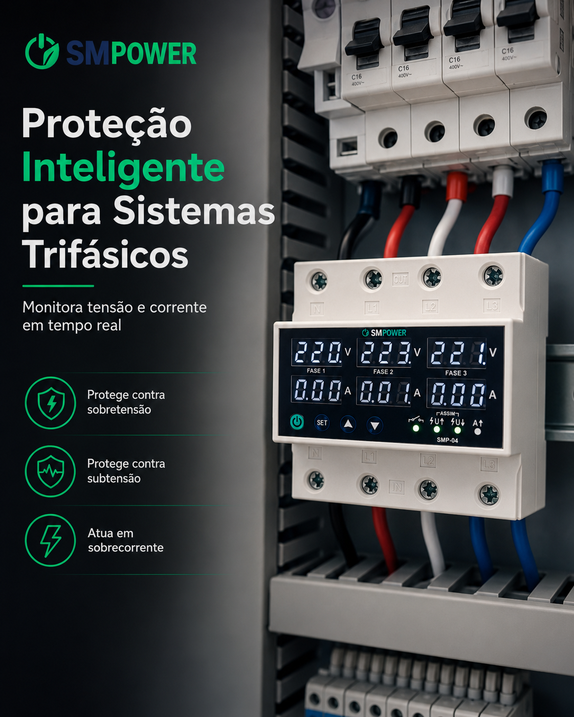 Protetor Trifásico Inteligente