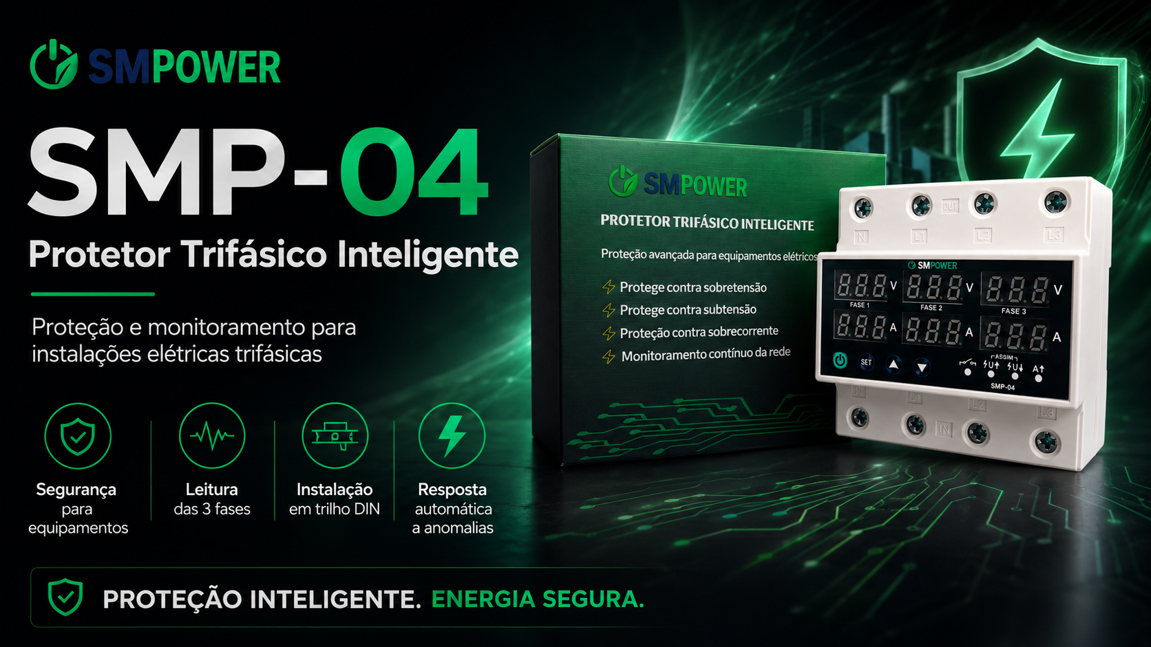 Protetor Trifásico Inteligente
